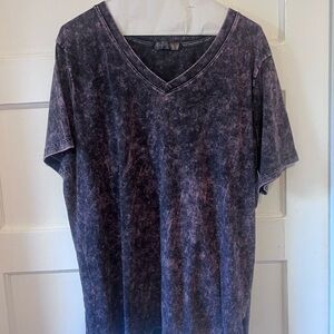Acid Wash V-Neck T-Shirt 100% cotton size xxl 2x